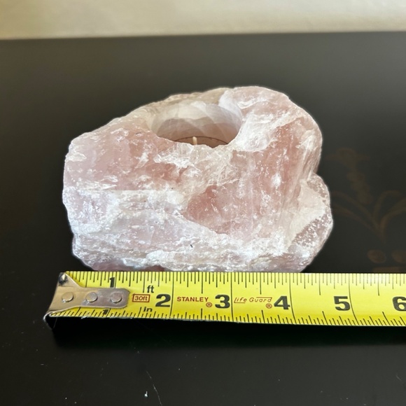 Raw Rose Quartz Tea Light Candle Holder From Brazil - Picture 12 of 14
